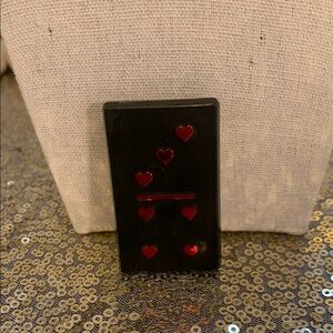 Vintage A.G.C Black Domino with Red Hearts